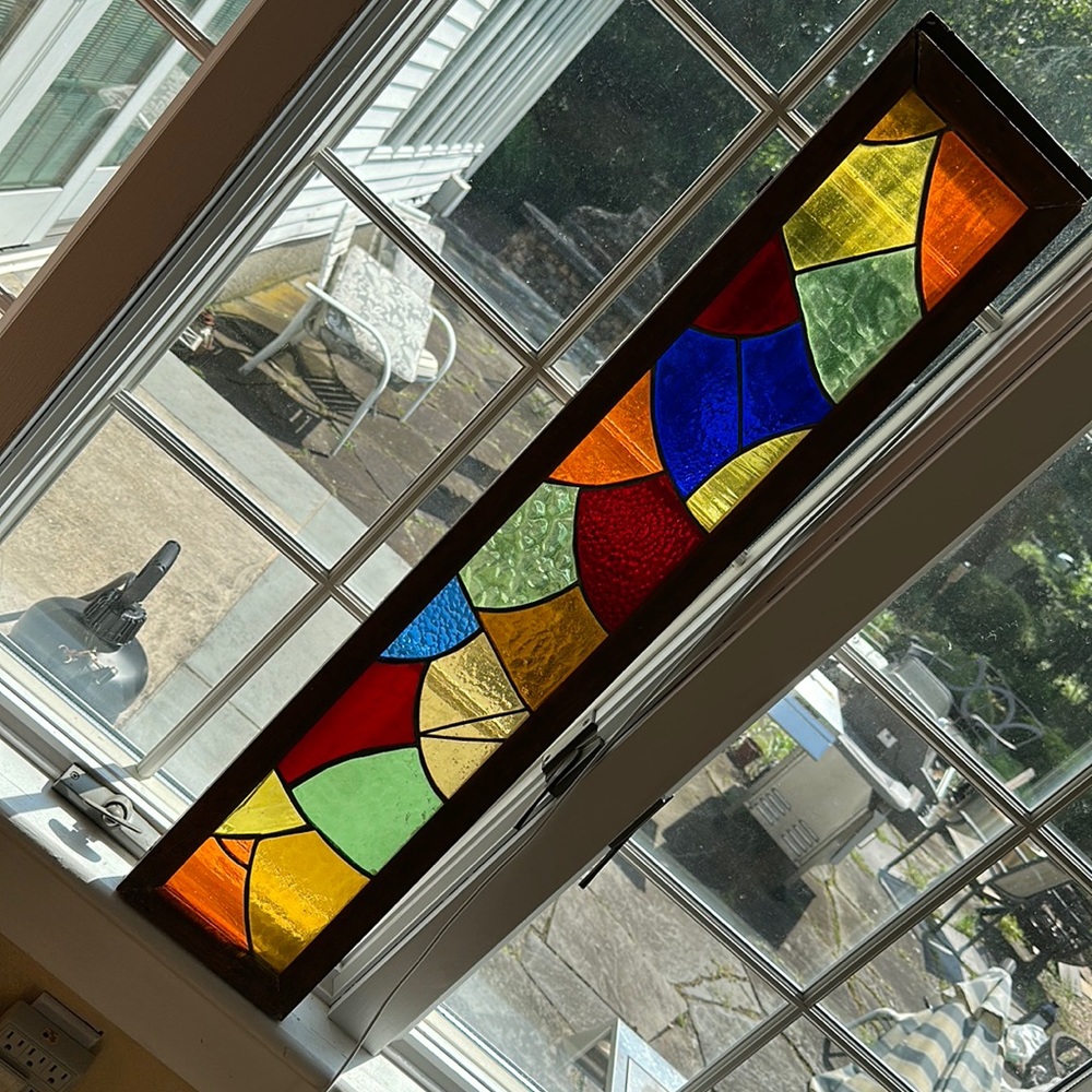 Vintage stained glass panel. Appears to be handmade (#2)